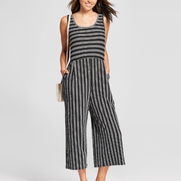 Xhilaration Dresses & Skirts - Xhiliration Black and White Striped Jumpsuit